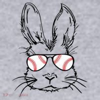 Bunny Face With Baseball Sunglasses Easter Day Gift Women's Sweatshirt thumb 2