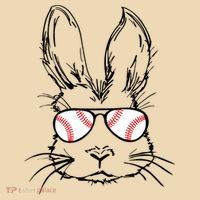 Bunny Face With Baseball Sunglasses Easter Day Gift Tote Bag thumb 4