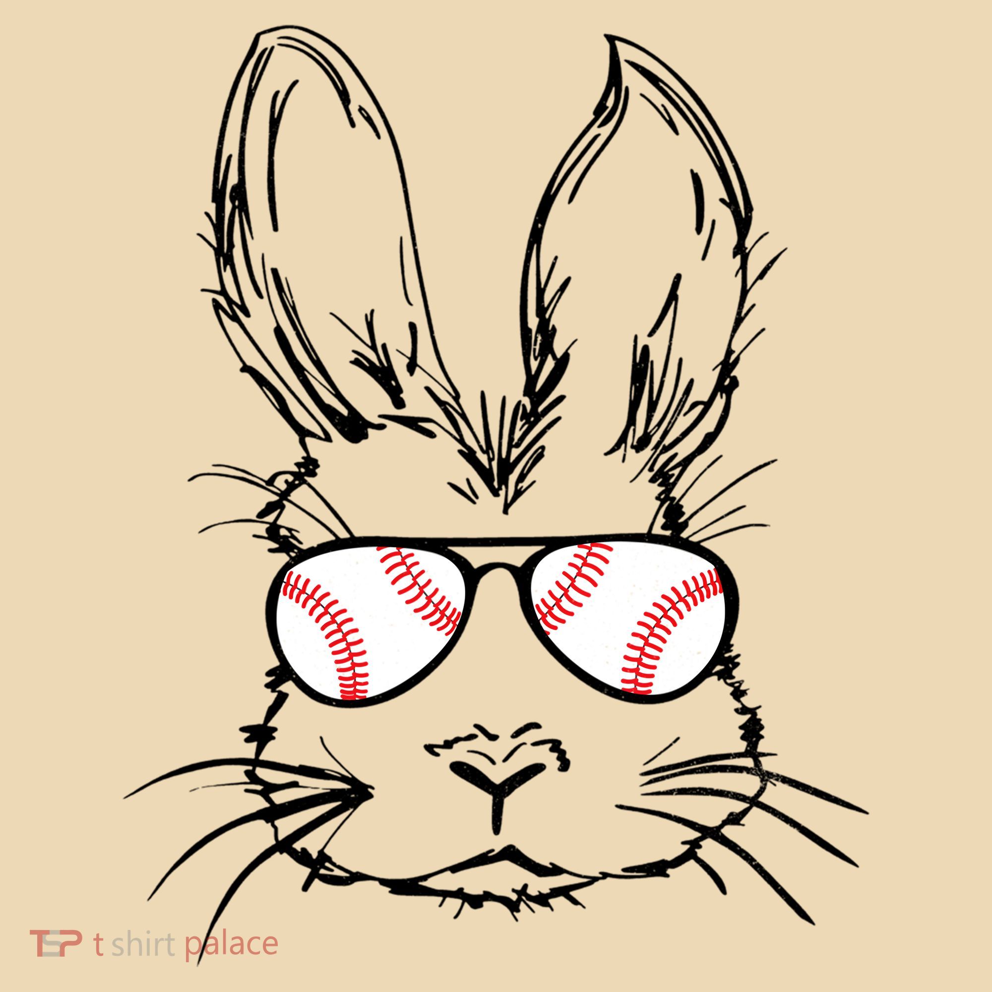 Bunny Face With Baseball Sunglasses Easter Day Gift Tote Bag
