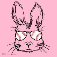 Bunny Face With Baseball Sunglasses Easter Day Gift Coaster thumb 2