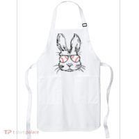 Bunny Face With Baseball Sunglasses Easter Day Gift Apron thumb 0