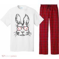 Bunny Face With Baseball Sunglasses Easter Day Gift Pajama Set thumb 0