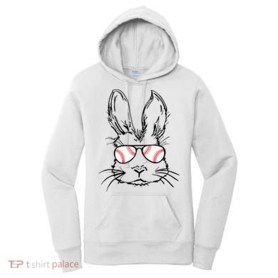 Bunny Face With Baseball Sunglasses Easter Day Gift Women's Hoodie
