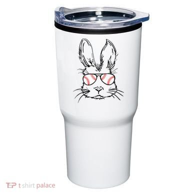 Bunny Face With Baseball Sunglasses Easter Day Gift Tumbler