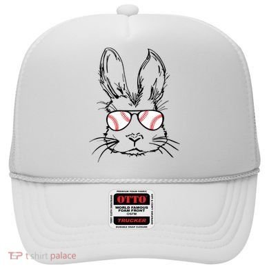 Bunny Face With Baseball Sunglasses Easter Day Gift Hat