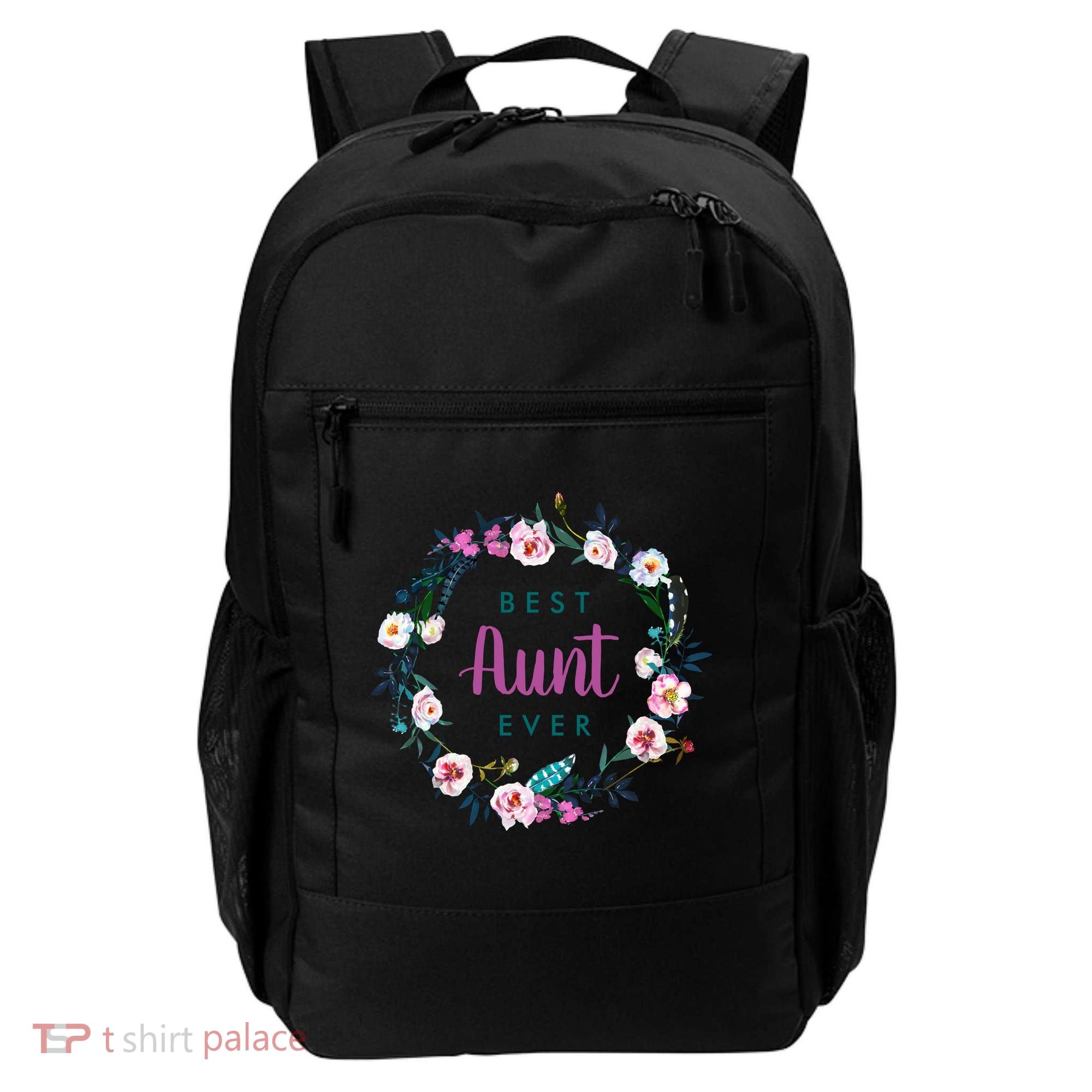 Boho Floral Wreath Best Aunt Ever Backpack