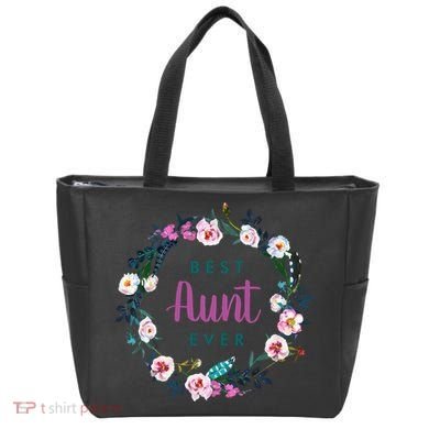 Boho Floral Wreath Best Aunt Ever Tote Bag