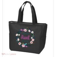 Boho Floral Wreath Best Aunt Ever Tote Bag thumb 3