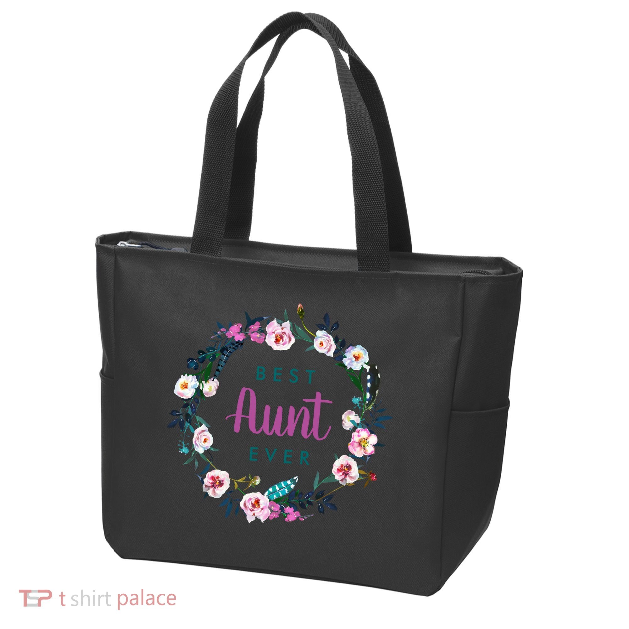 Boho Floral Wreath Best Aunt Ever Tote Bag