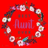 Boho Floral Wreath Best Aunt Ever Santa Hat thumb 1