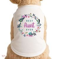 Boho Floral Wreath Best Aunt Ever Doggie Tank thumb 0