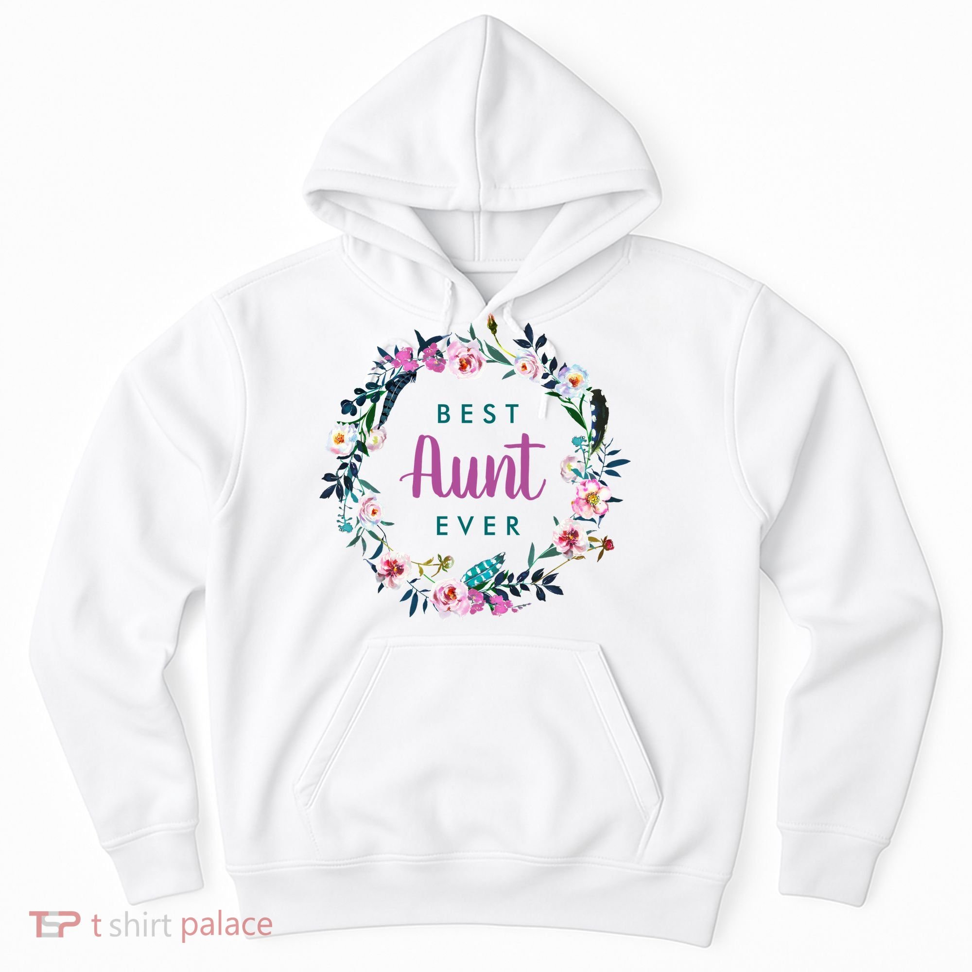 Boho Floral Wreath Best Aunt Ever Hoodie