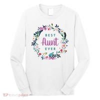Boho Floral Wreath Best Aunt Ever Long Sleeve Shirt thumb 0