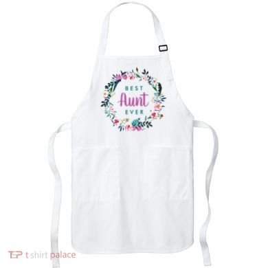 Boho Floral Wreath Best Aunt Ever Apron