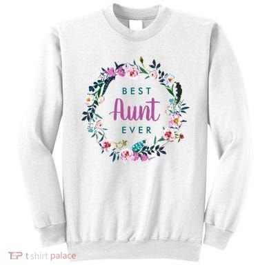 Boho Floral Wreath Best Aunt Ever Sweatshirt