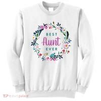 Boho Floral Wreath Best Aunt Ever Sweatshirt thumb 0