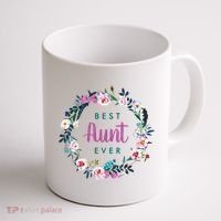 Boho Floral Wreath Best Aunt Ever Coffee Mug thumb 1