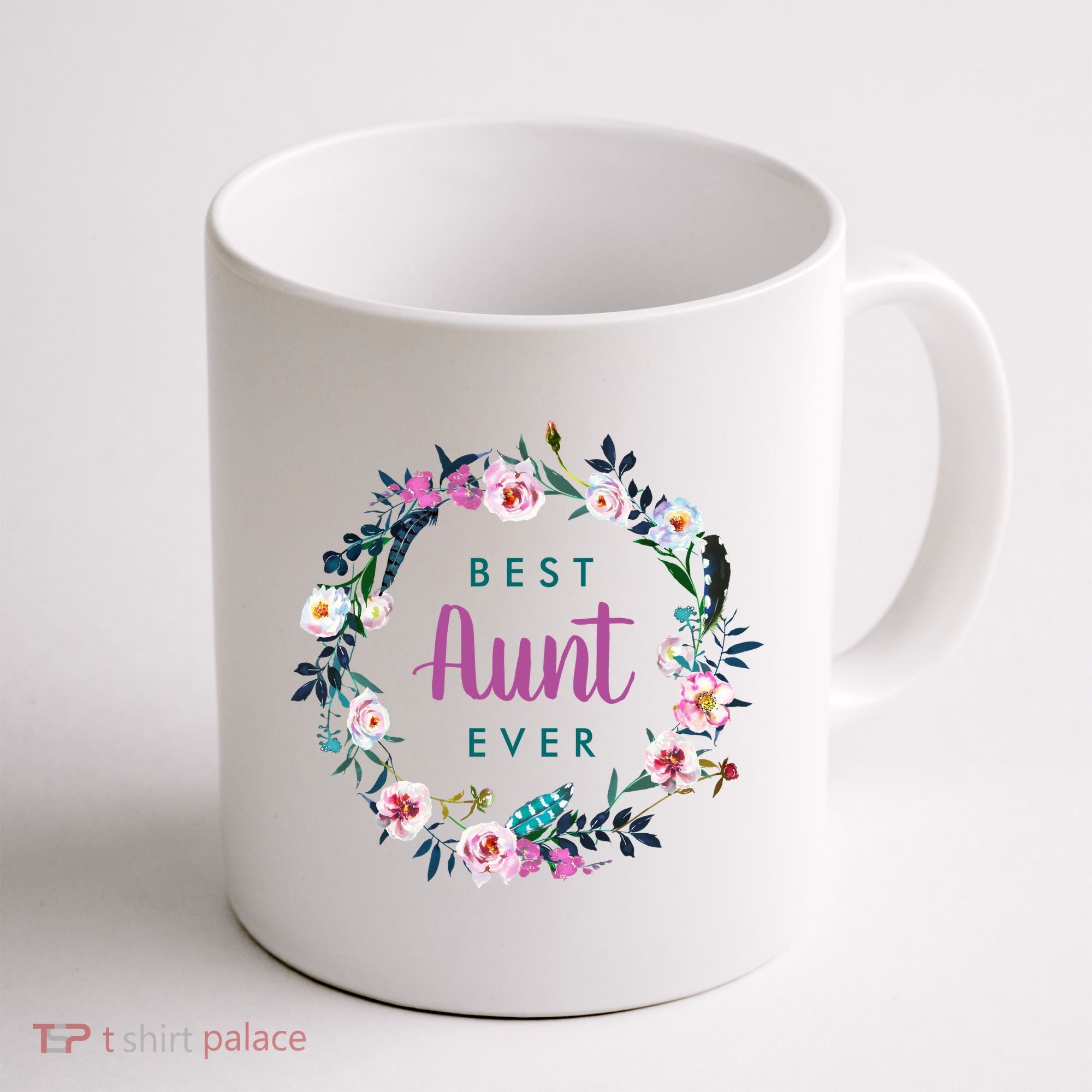 Boho Floral Wreath Best Aunt Ever Coffee Mug