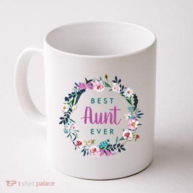 Boho Floral Wreath Best Aunt Ever Coffee Mug