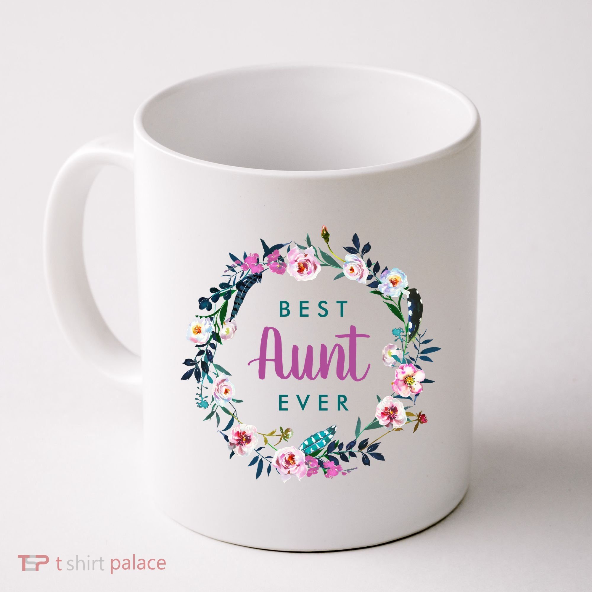 Boho Floral Wreath Best Aunt Ever Coffee Mug