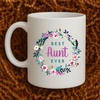 Boho Floral Wreath Best Aunt Ever Coffee Mug thumb 2