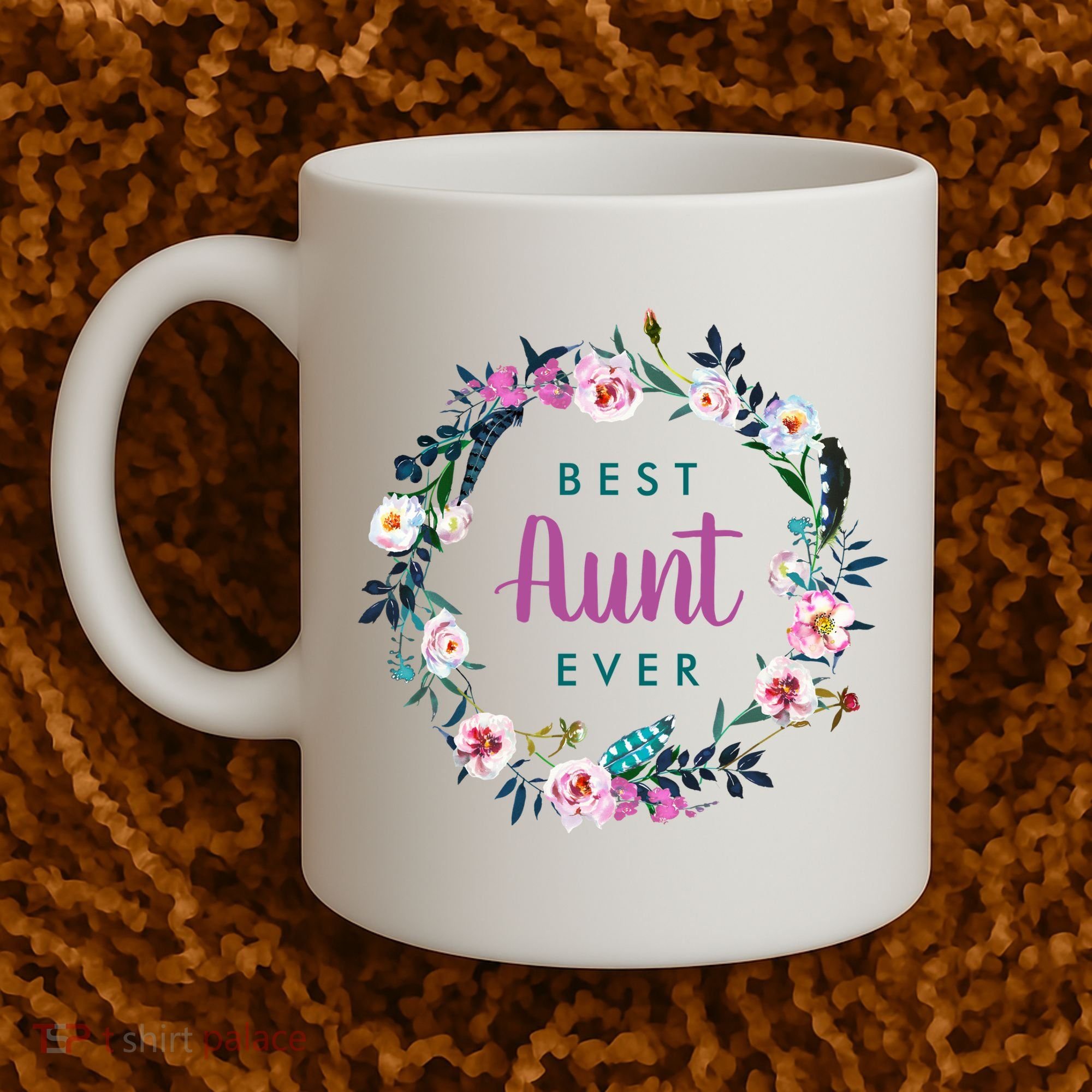 Boho Floral Wreath Best Aunt Ever Coffee Mug
