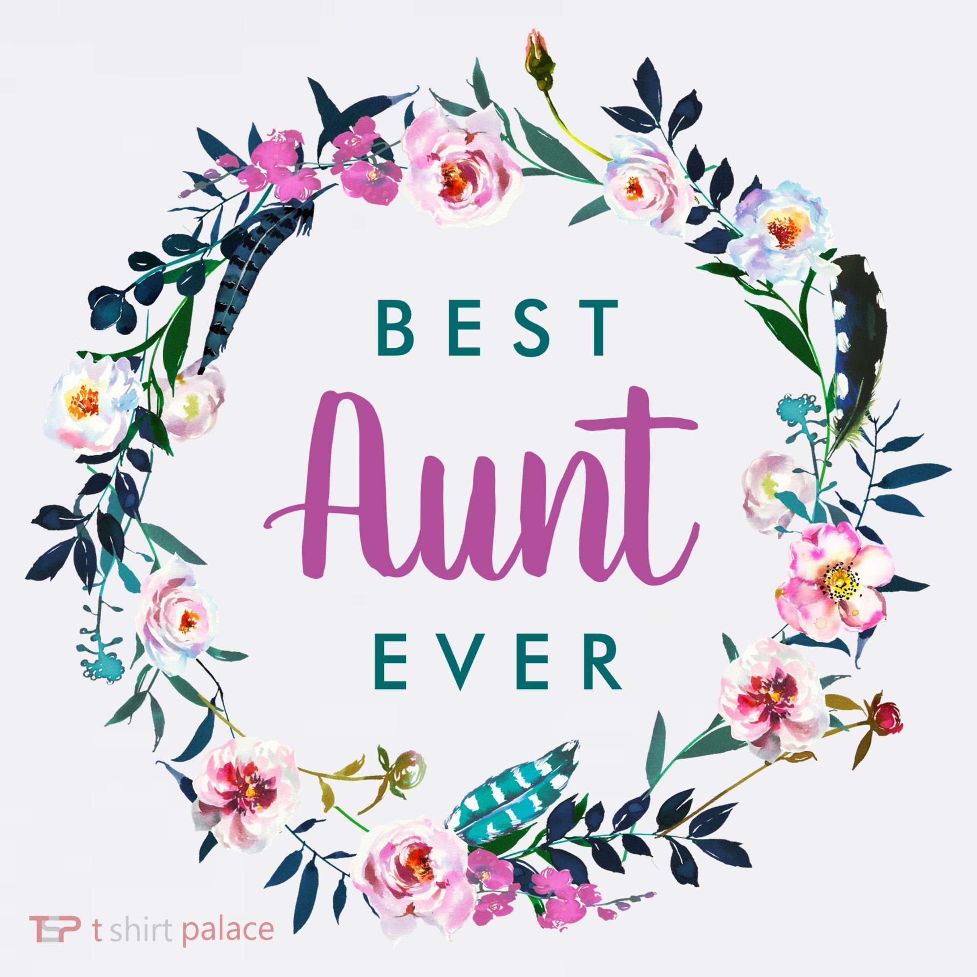 Boho Floral Wreath Best Aunt Ever Beanie