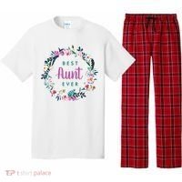Boho Floral Wreath Best Aunt Ever Pajama Set thumb 0