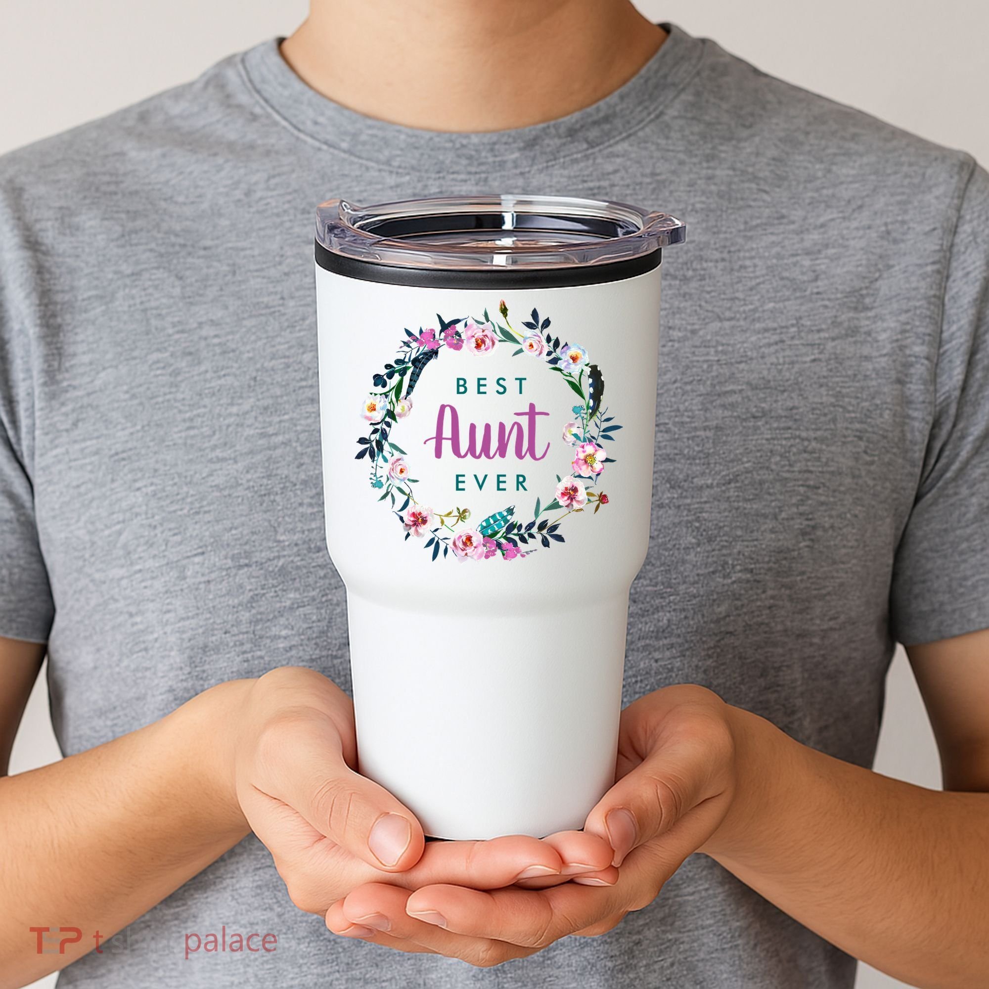 Boho Floral Wreath Best Aunt Ever Tumbler