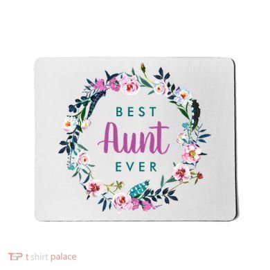 Boho Floral Wreath Best Aunt Ever Mousepad
