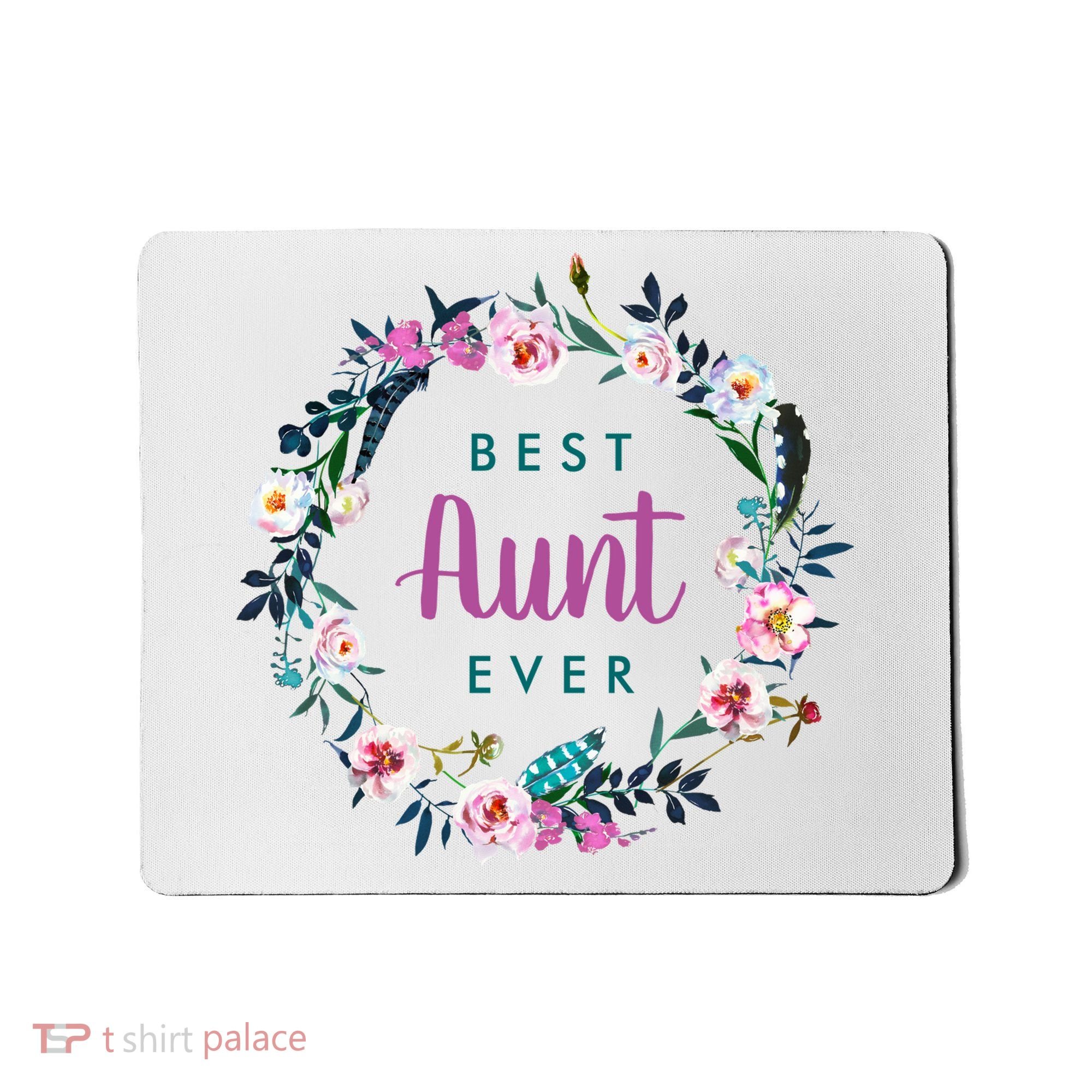 Boho Floral Wreath Best Aunt Ever Mousepad