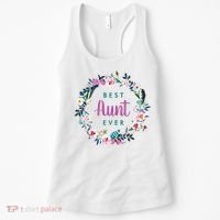 Boho Floral Wreath Best Aunt Ever Women's Tank Top thumb 0