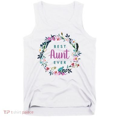 Boho Floral Wreath Best Aunt Ever Tank Top