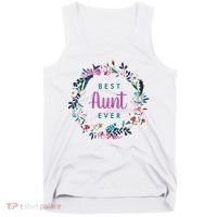 Boho Floral Wreath Best Aunt Ever Tank Top thumb 0
