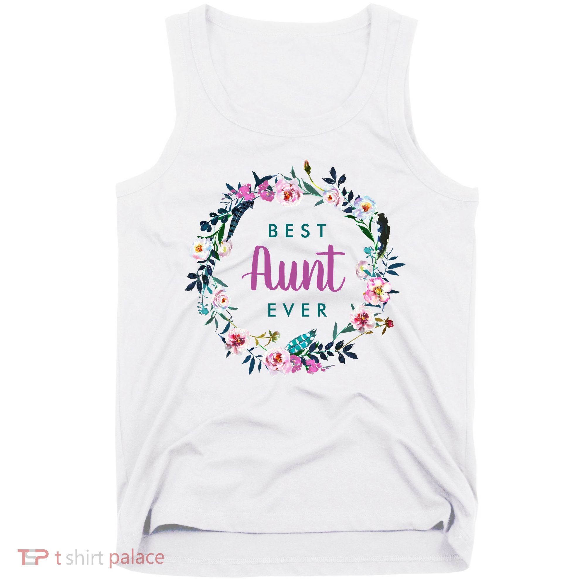 Boho Floral Wreath Best Aunt Ever Tank Top