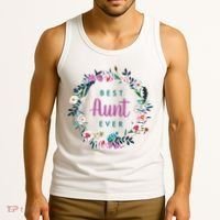 Boho Floral Wreath Best Aunt Ever Tank Top thumb 3