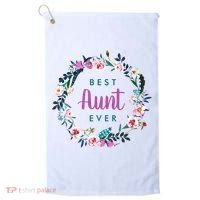 Boho Floral Wreath Best Aunt Ever Golf Towel thumb 0