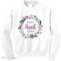 Boho Floral Wreath Best Aunt Ever Kids Sweatshirt thumb 0