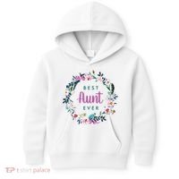 Boho Floral Wreath Best Aunt Ever Kids Hoodie thumb 0