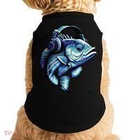 Bass Fish Wearing Headphones Doggie Tank thumb 0