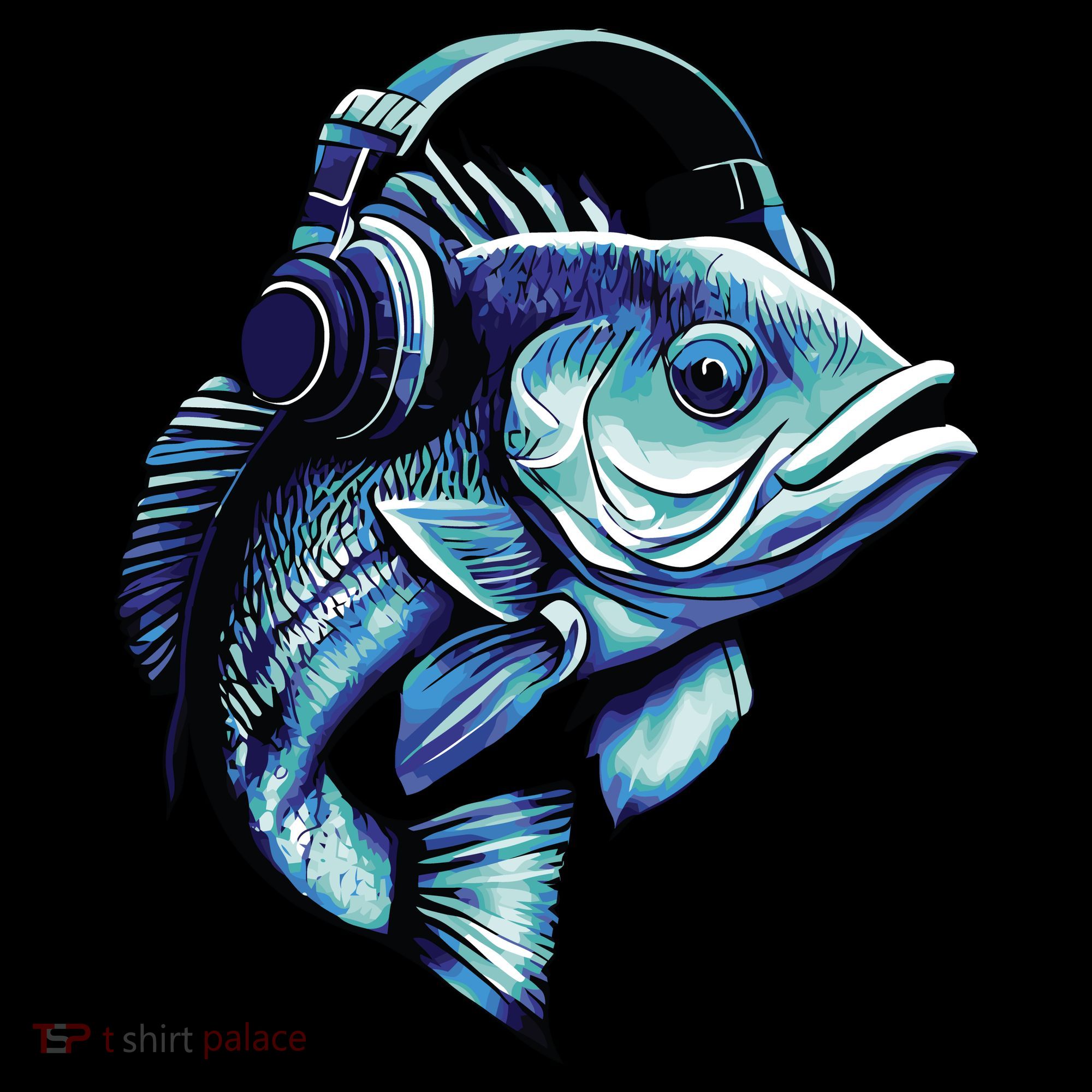 Bass Fish Wearing Headphones Coffee Mug