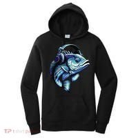 Bass Fish Wearing Headphones Women's Hoodie thumb 0