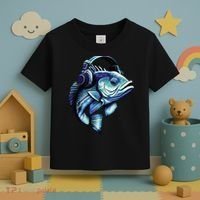 Bass Fish Wearing Headphones Toddler T-Shirt thumb 3