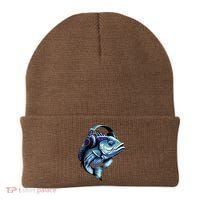 Bass Fish Wearing Headphones Beanie thumb 0