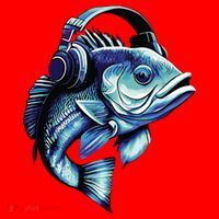 Bass Fish Wearing Headphones Santa Hat thumb 1