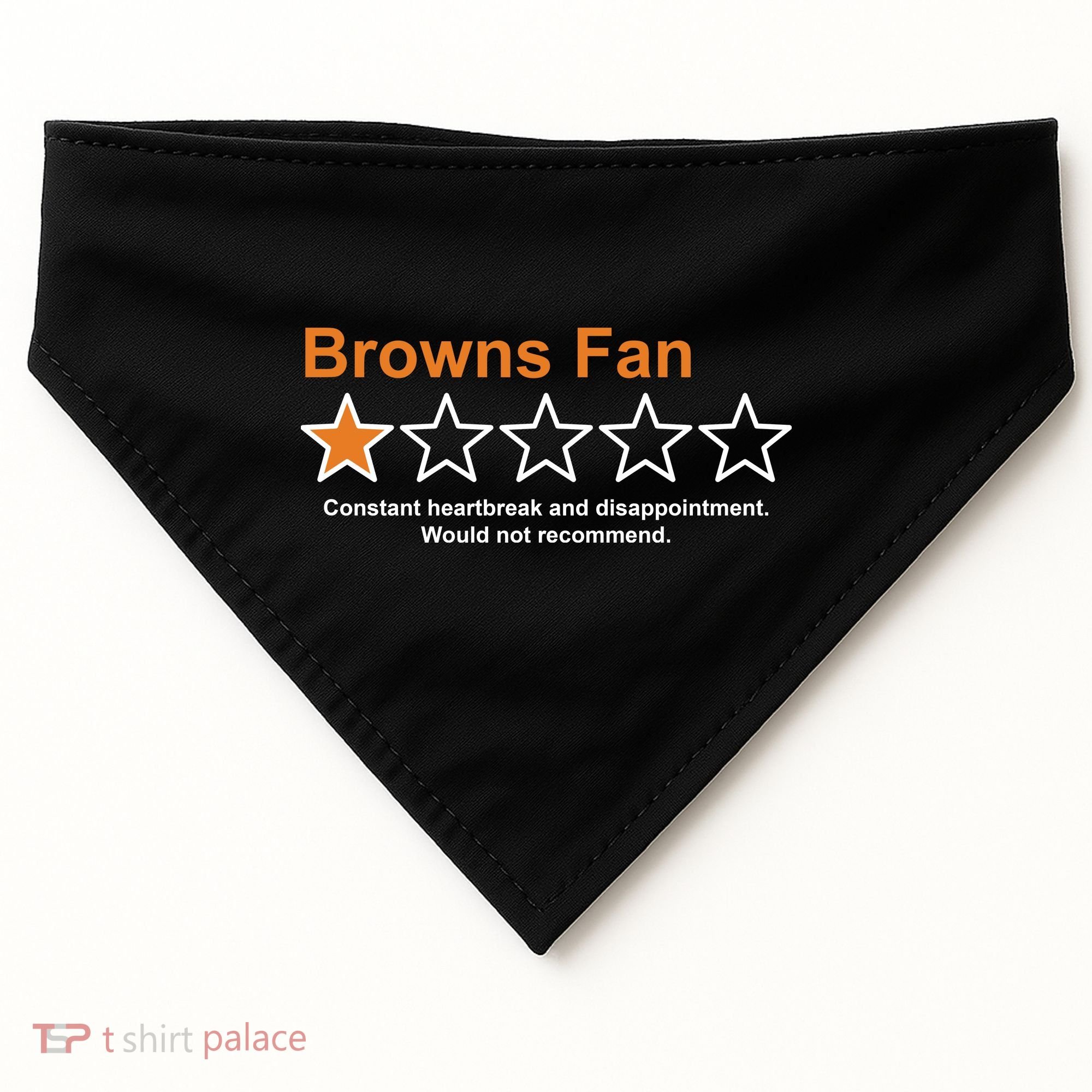 Browns Fan Would Not Recommend 1 Star Funny USA-Made Doggie Bandana