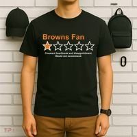Browns Fan Would Not Recommend 1 Star Funny T-Shirt thumb 6