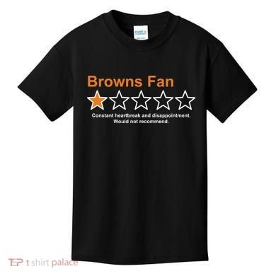 Browns Fan Would Not Recommend 1 Star Funny Kids T-Shirt