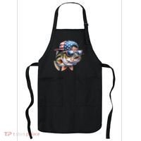 Bass Fish With Us Flag Gift Apron thumb 0