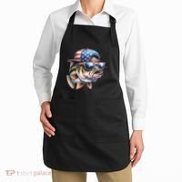 Bass Fish With Us Flag Gift Apron thumb 2
